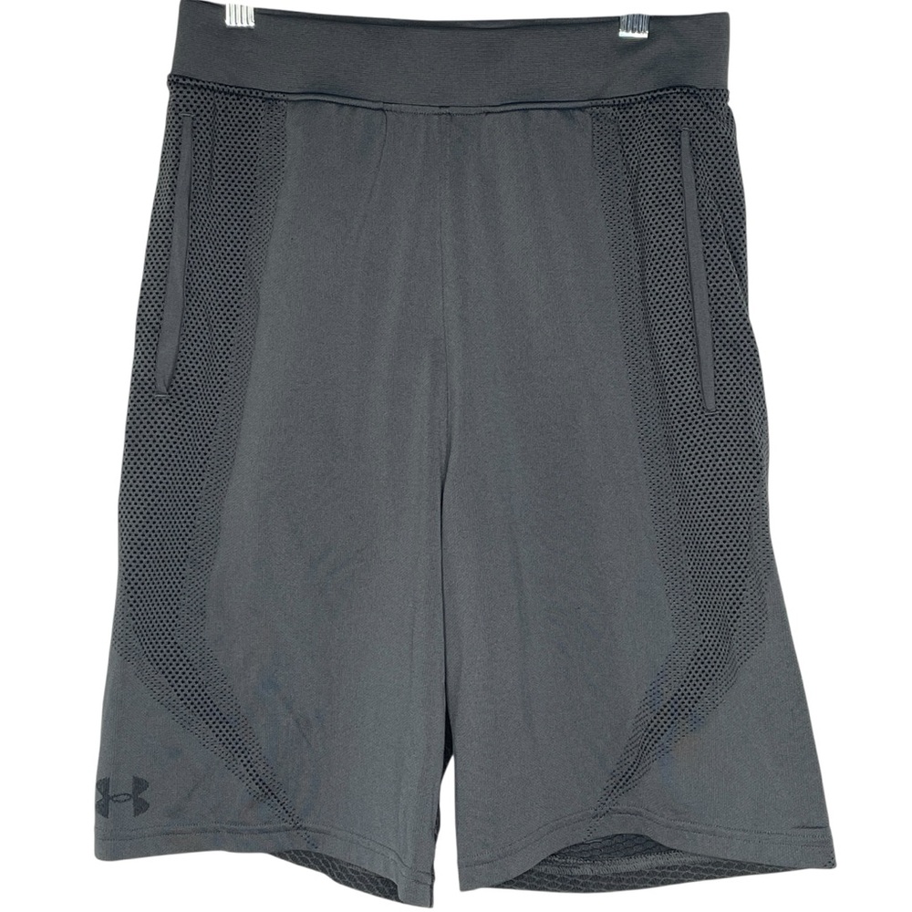 Under Armour UA Seamless Gym Shorts Mens Size Small Gray Fitted